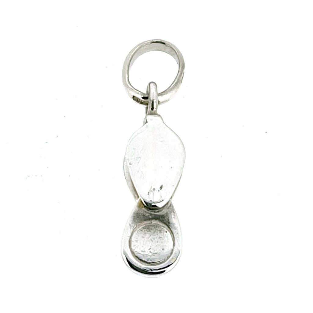 Vintage silver loupe charm open position