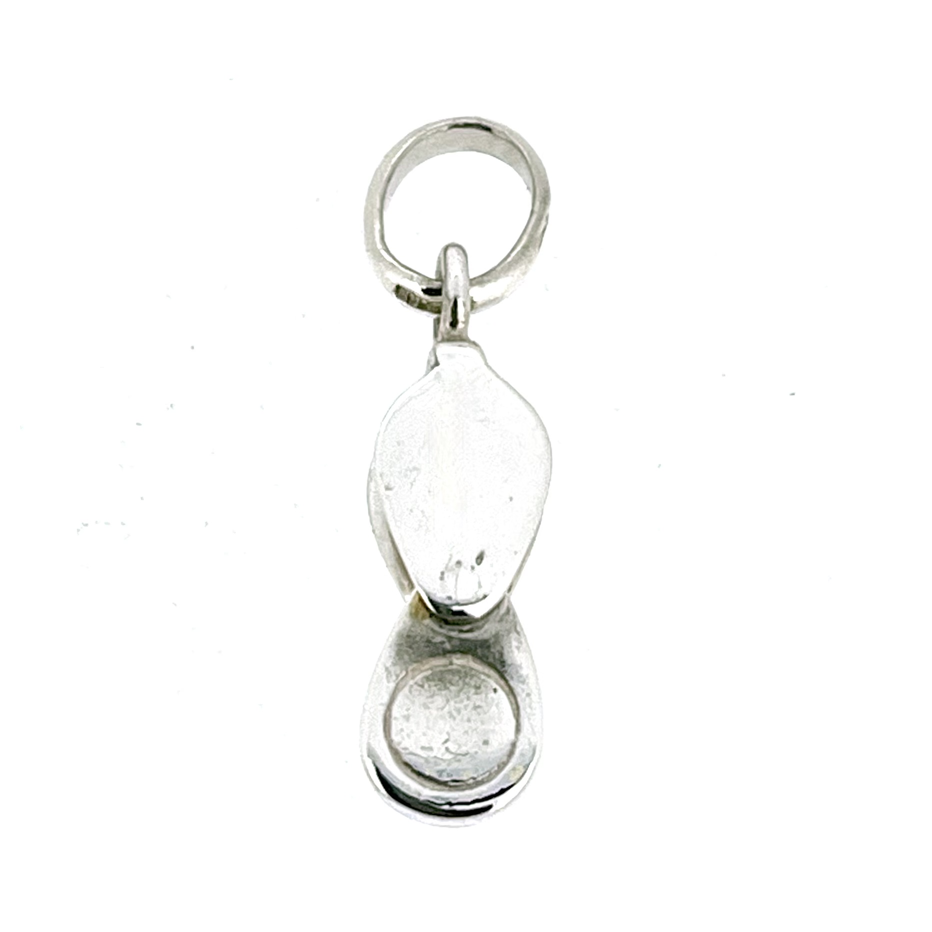 Vintage silver loupe charm open position