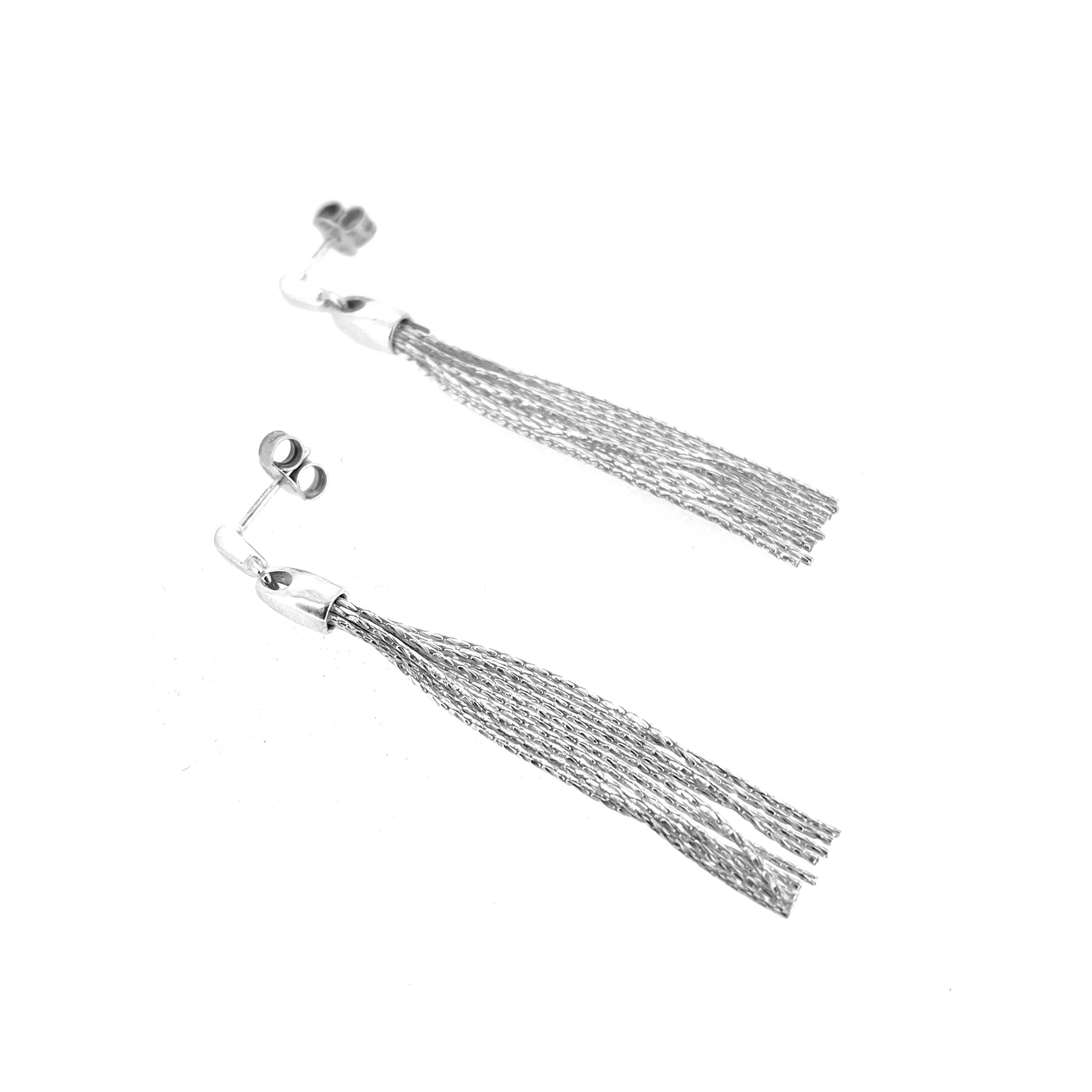 58mm silver drop earrings with polished cap