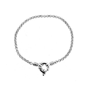 Vintage silver bracelet with oversized bolt clasp