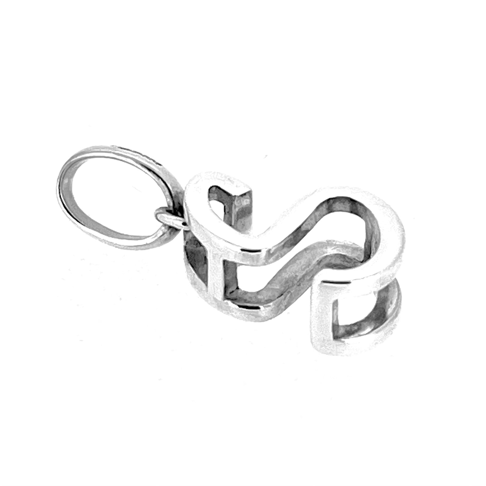 Open-backed alphabet S charm
