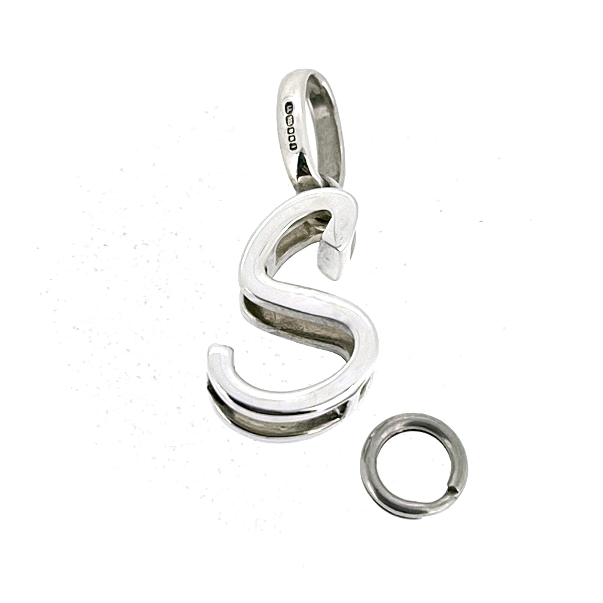 Vintage silver S charm 2010 hallmark