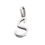 Three-dimensional sculptural S initial charm