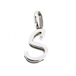 Three-dimensional sculptural S initial charm