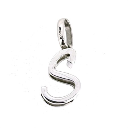 Three-dimensional sculptural S initial charm
