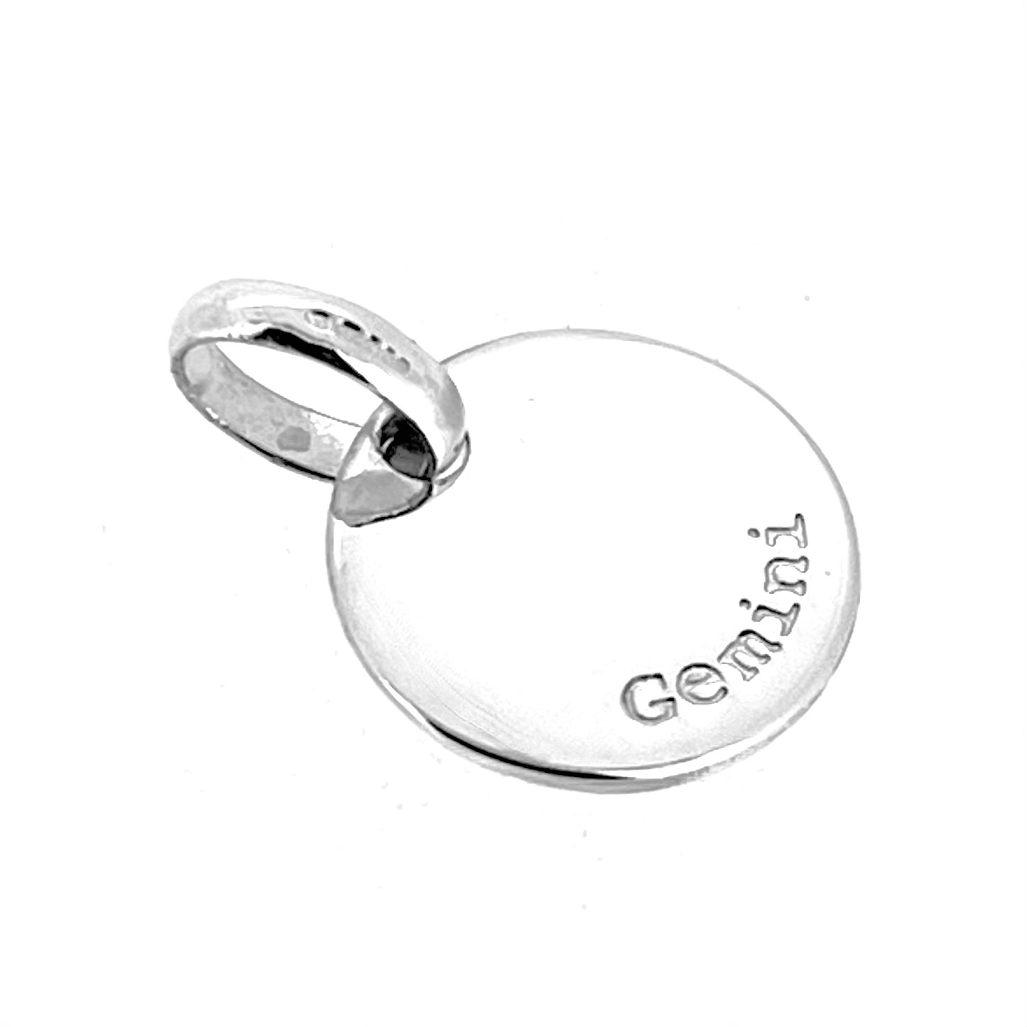 Sterling silver zodiac glyph disc 1mm thick