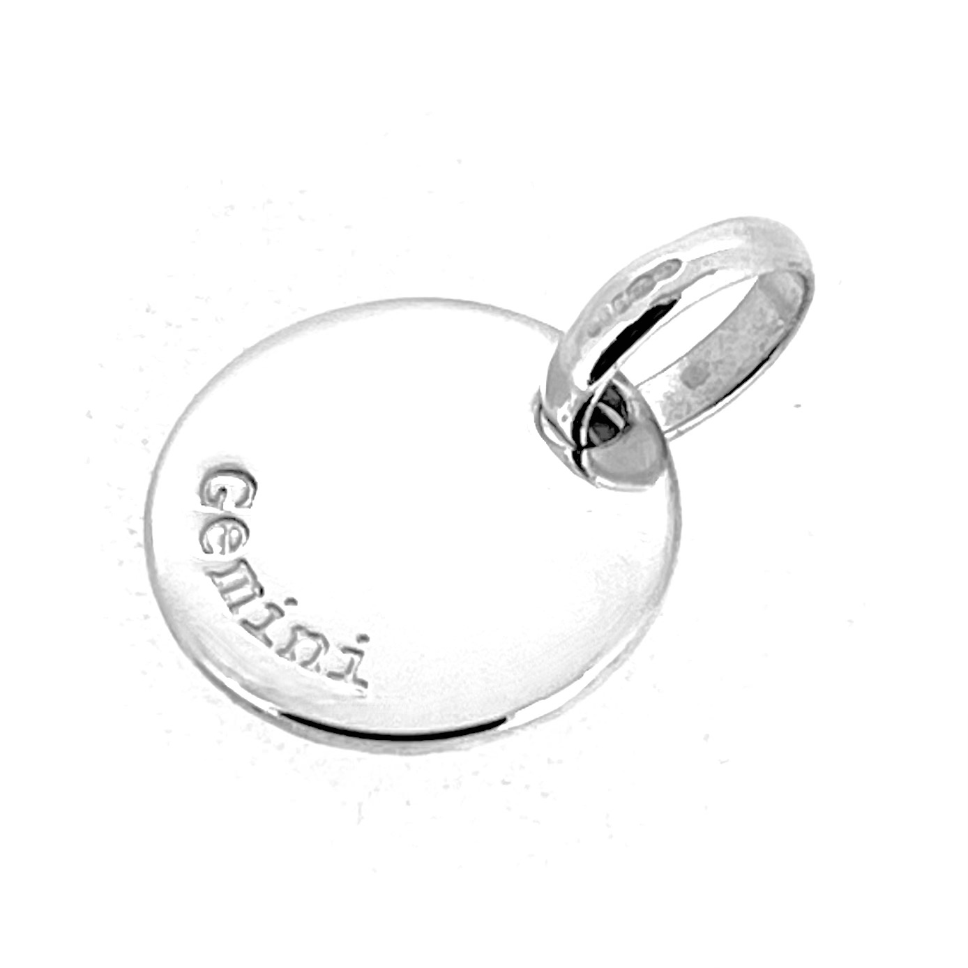 Flat silver Gemini pendant charm 2011