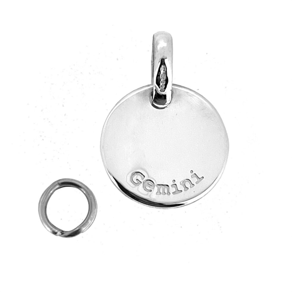 LL 925 hallmark on Gemini disc charm