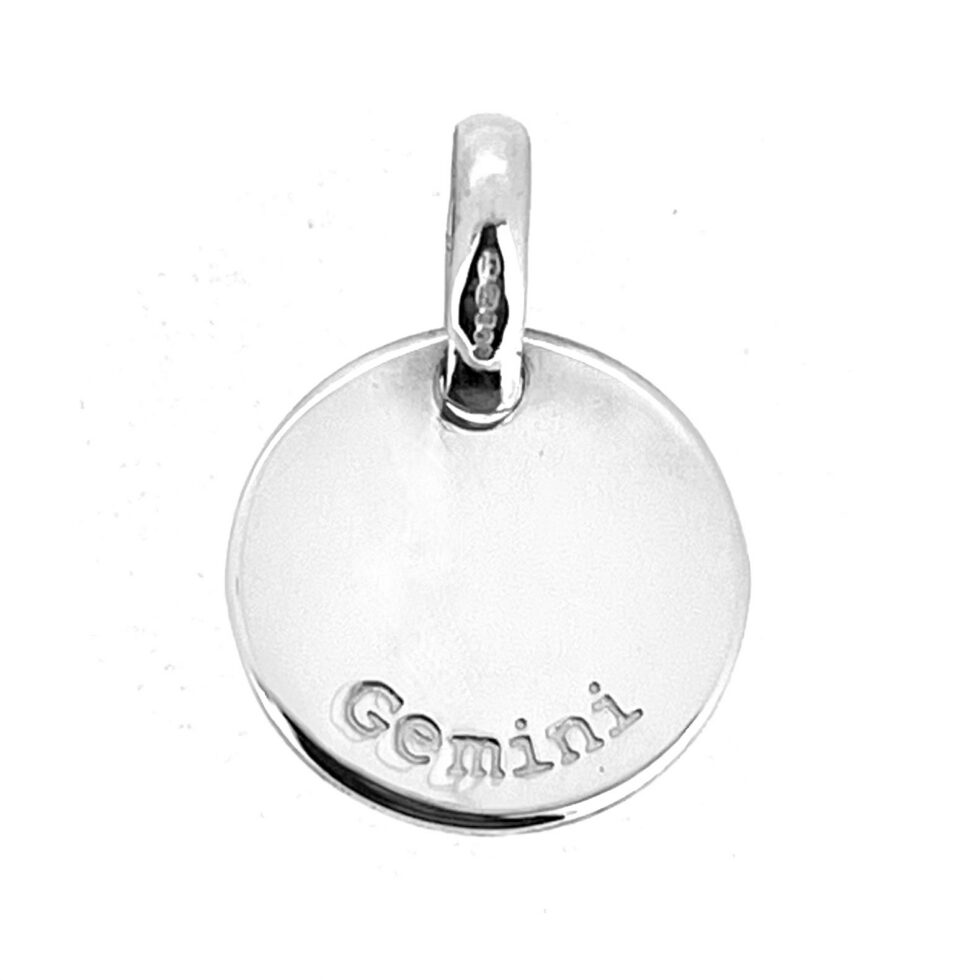 Reverse engraved Gemini on Links of London charm