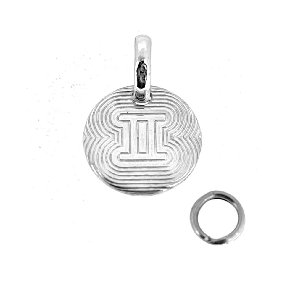 Links of London sterling silver Gemini zodiac disc charm