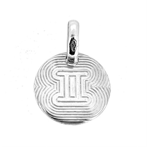 Links of London sterling silver Gemini zodiac disc charm