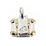 Vintage Links of London opening suitcase charm Union Jack engraving detail