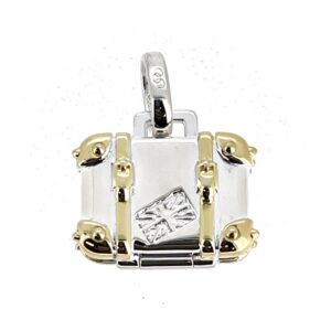 Vintage Links of London opening suitcase charm Union Jack engraving detail