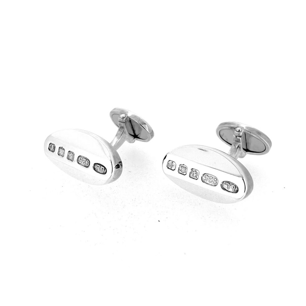 Pair of Links of London sterling silver cufflinks with Edinburgh feature hallmarks