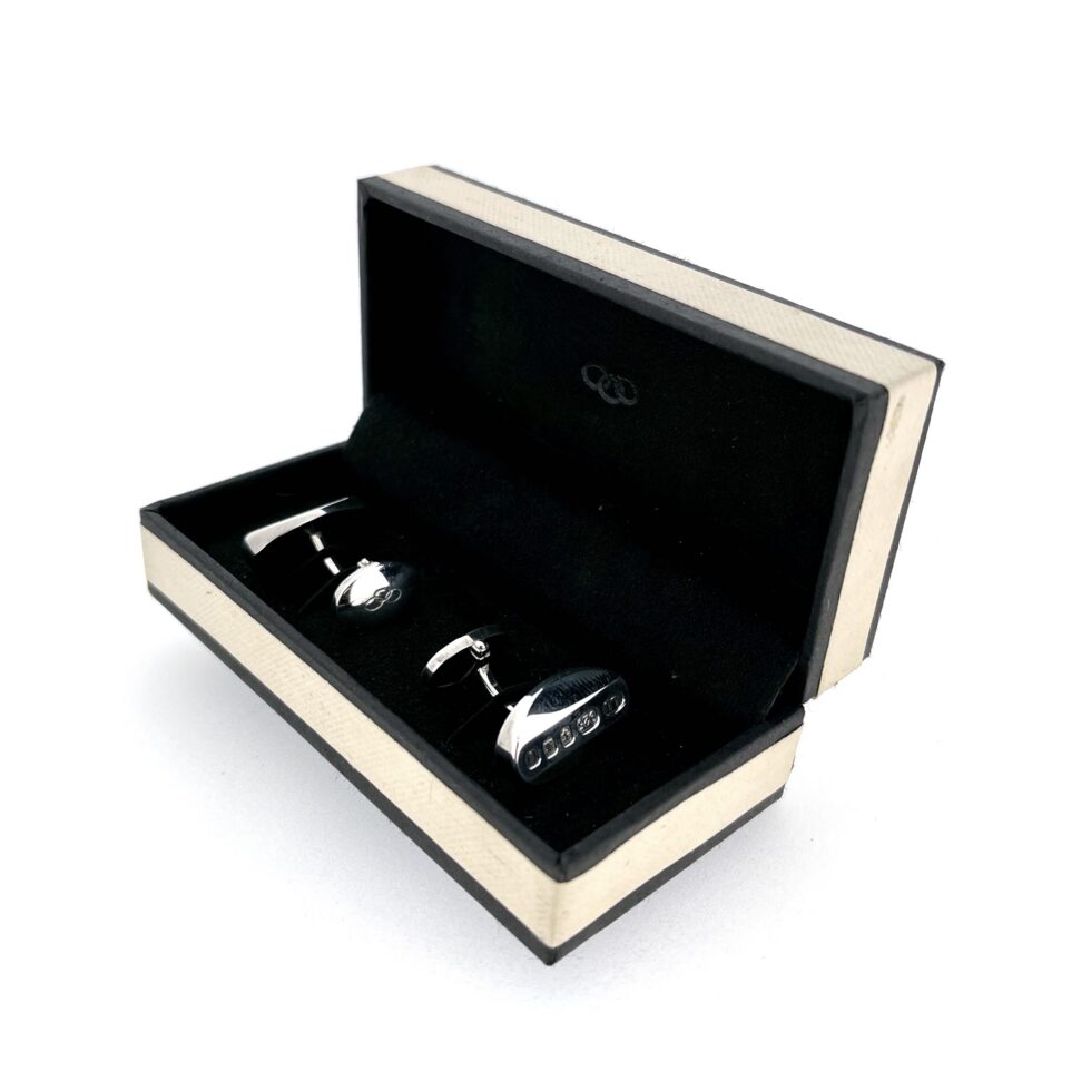 Sterling silver oval cufflinks with substantial 22mm fronts