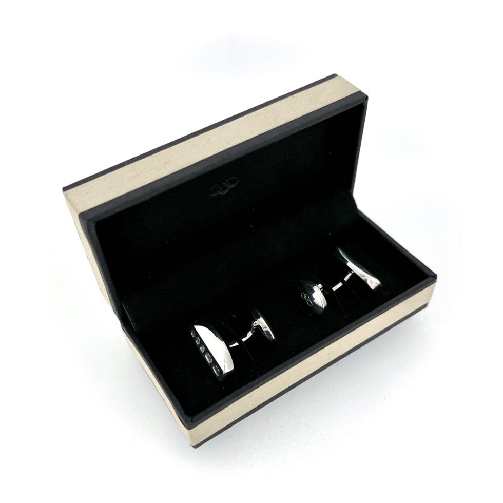 Links of London hallmark cufflinks shown as a boxed set