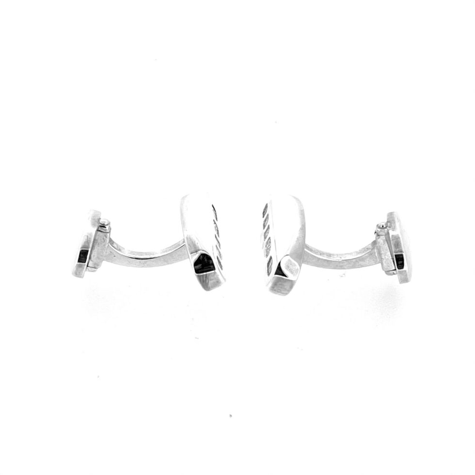 Pair of vintage silver cufflinks with feature hallmarks and swivel backs