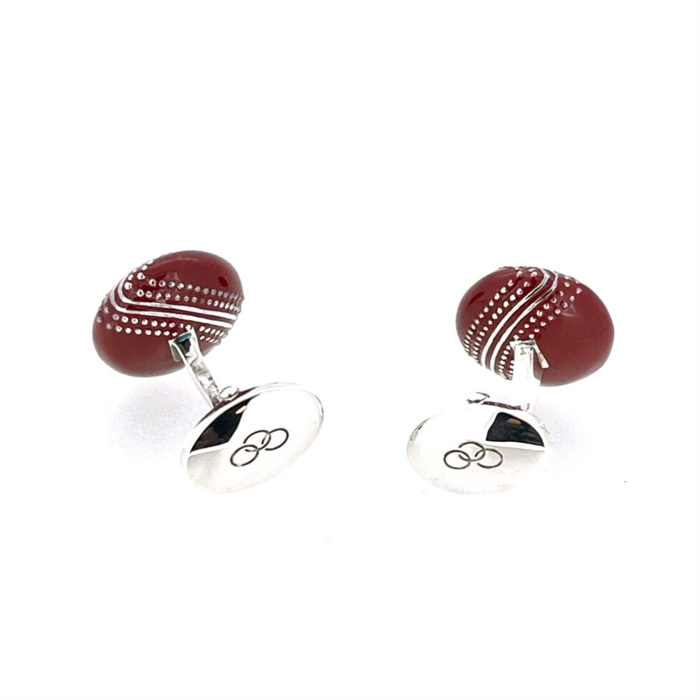Oval swivel back cufflinks with engraved logo
