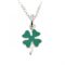 Vintage Links of London Four Leaf Clover necklace in sterling silver with green enamel