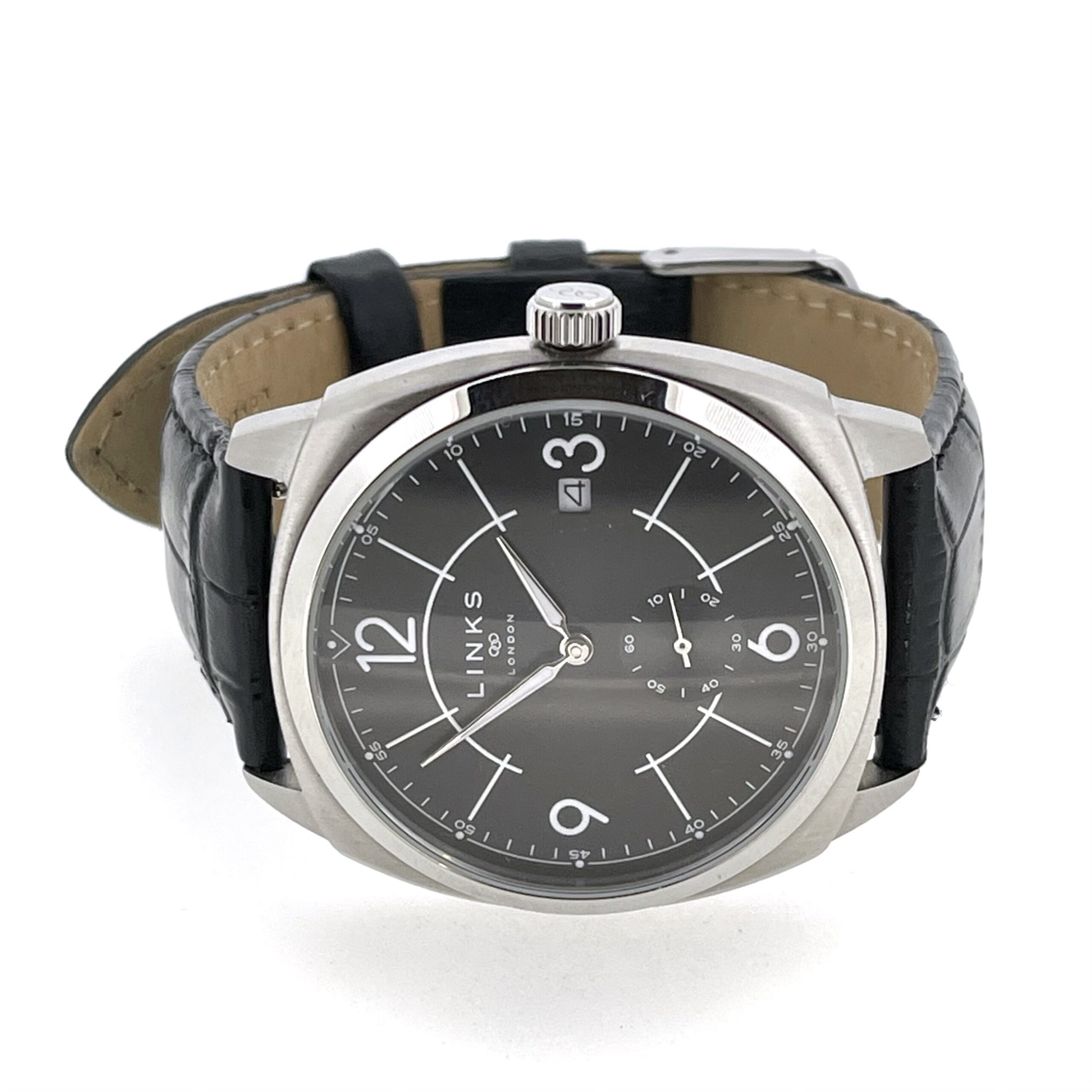 Links of London case back showing stainless steel construction