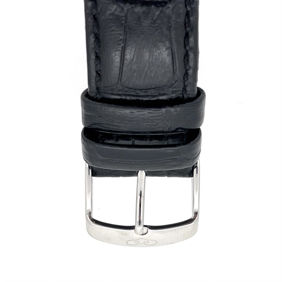 Links of London watch black leather strap crocodile pattern