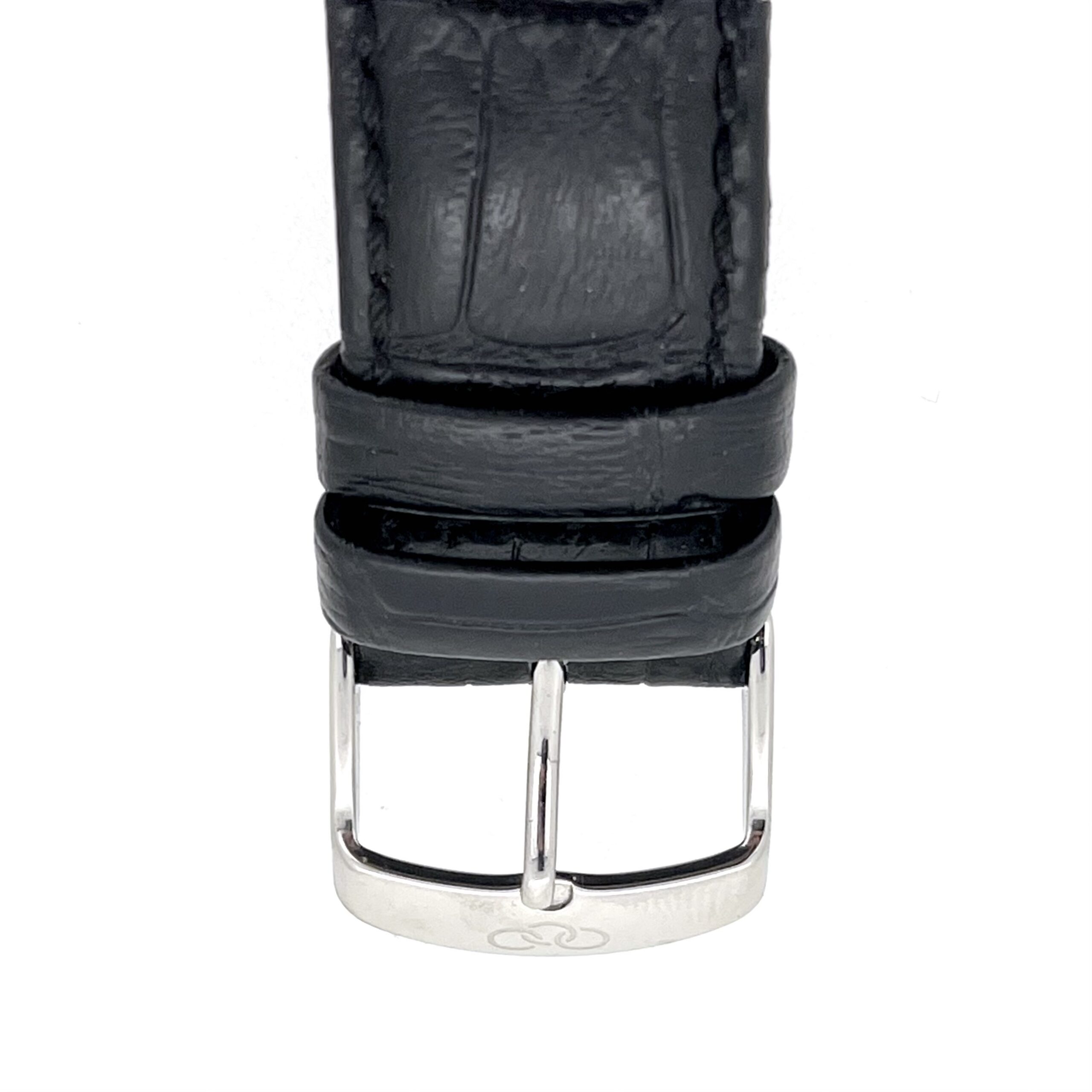 Links of London watch black leather strap crocodile pattern