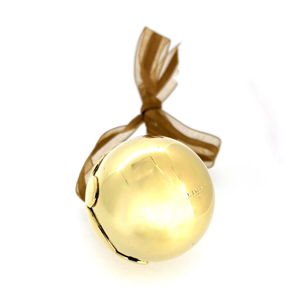 Gold plated Links of London festive decoration in Christmas pudding form