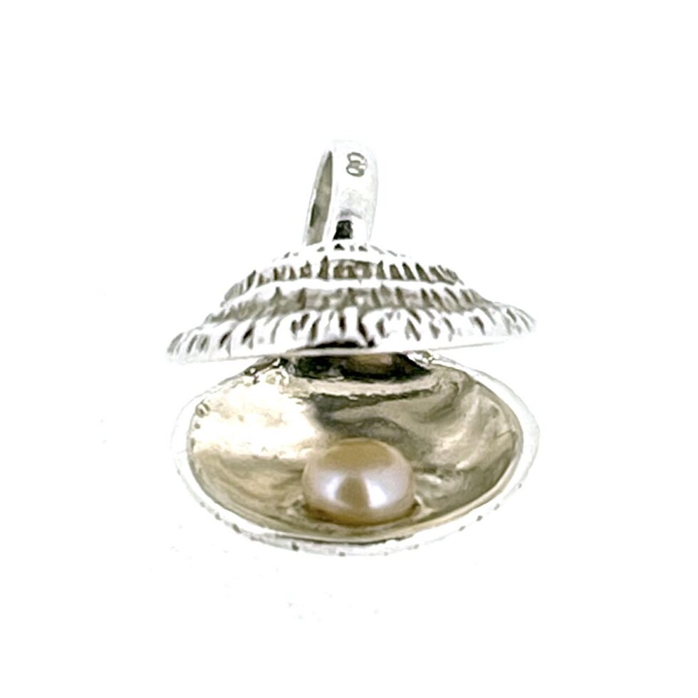 Lucky Catch oyster charm showing freshwater pearl