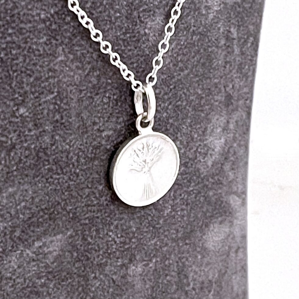 Links of London pendant necklace with wheatsheaf reverse and coin design