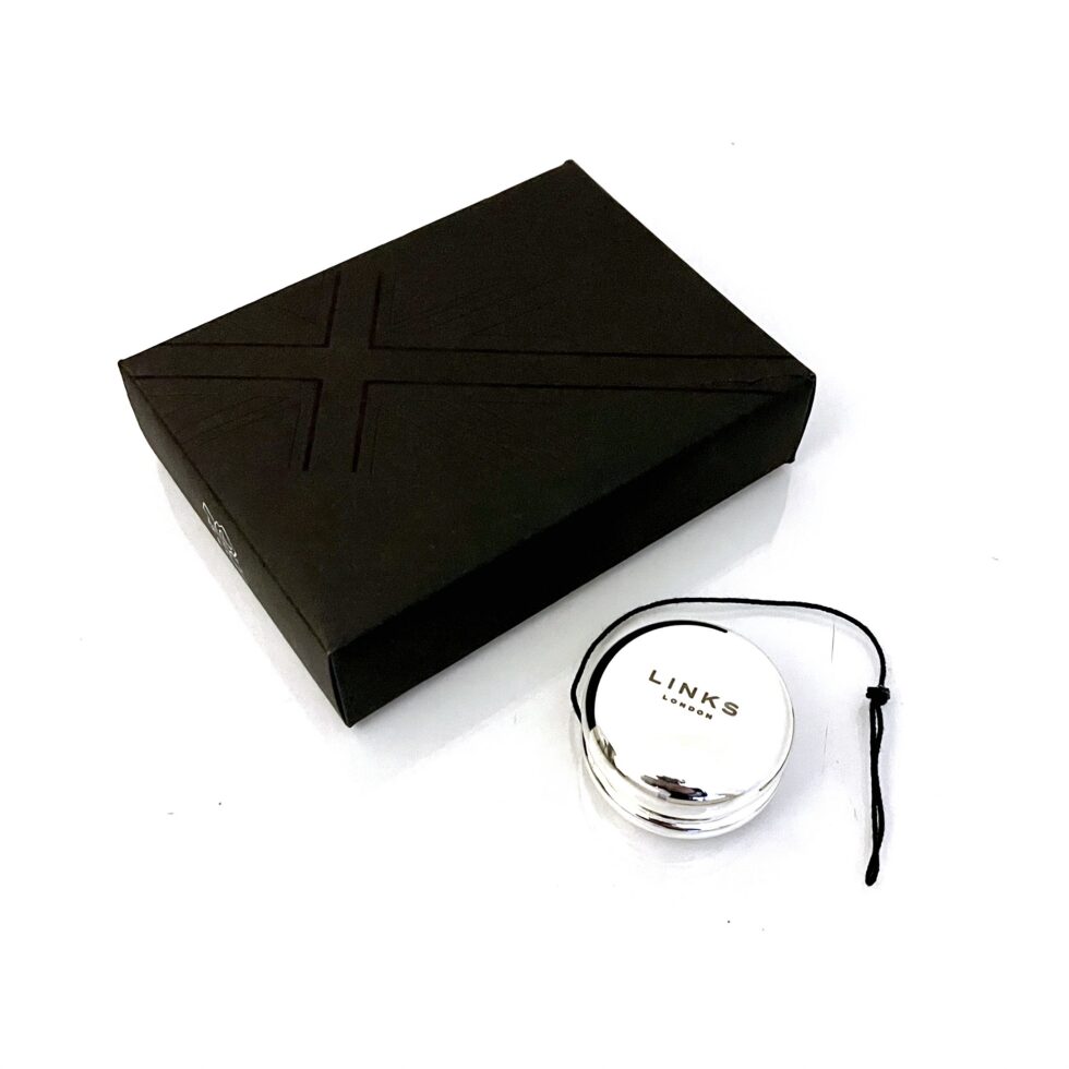 Links of London London 2012 Olympic yo-yo silver plated front view