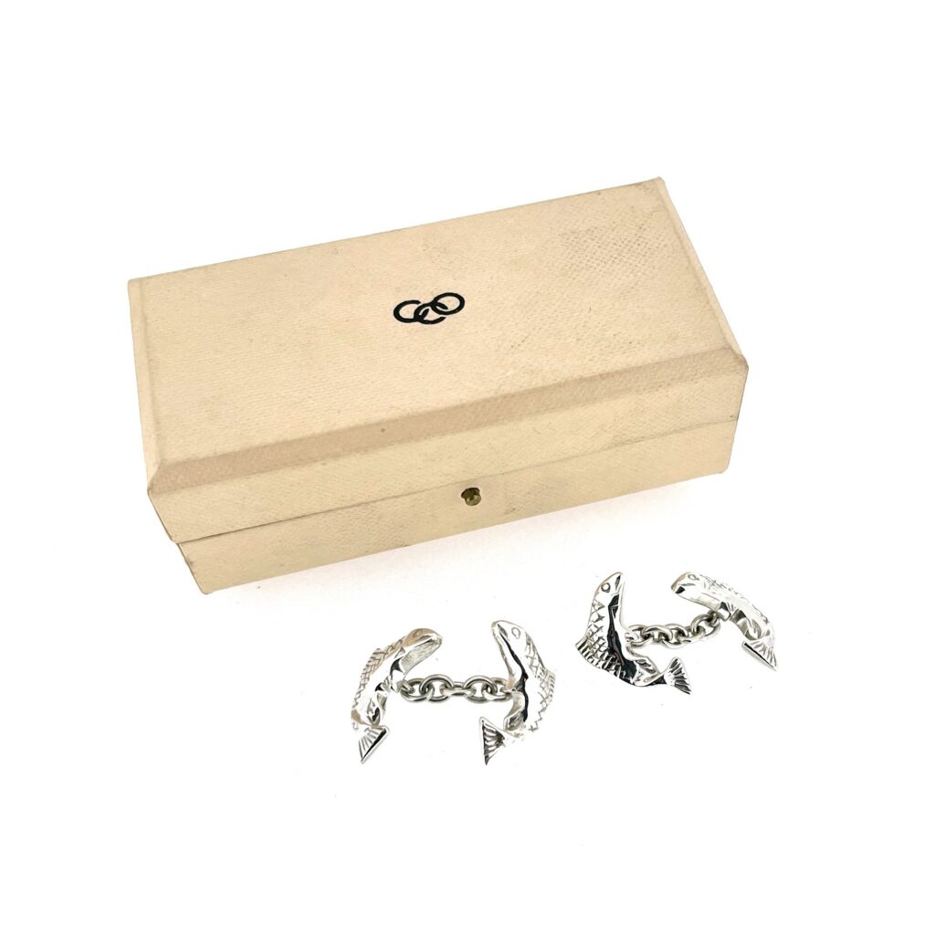 Vintage Links of London fish cufflinks with original presentation box