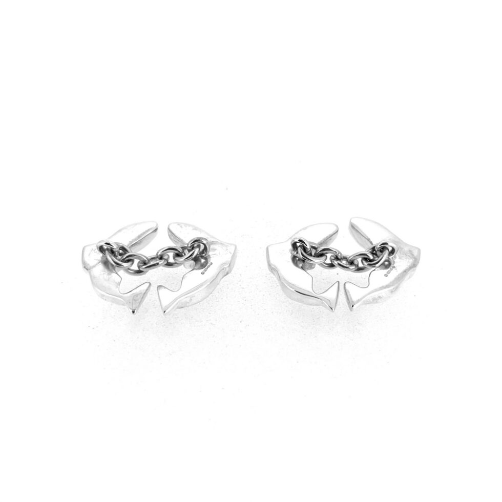 Sculpted sterling silver fish cufflinks by Links of London