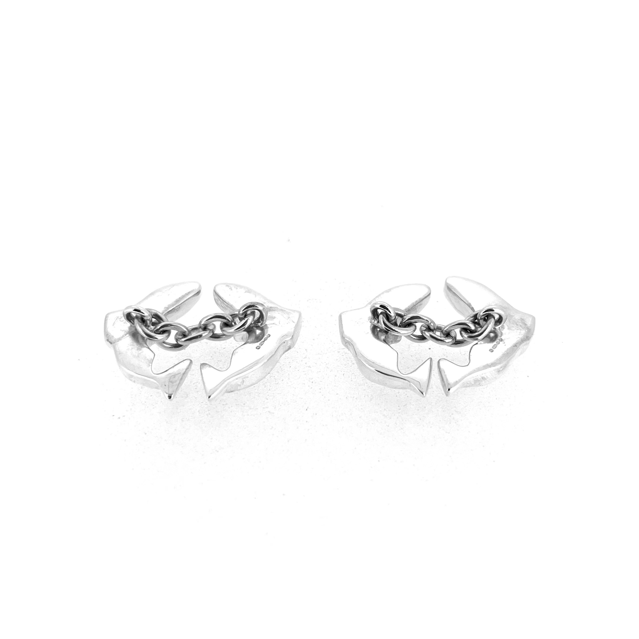 Sculpted sterling silver fish cufflinks by Links of London