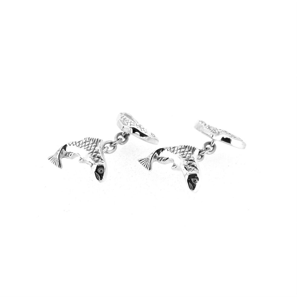 Sterling silver fish chain cufflinks by Links of London dated 1993