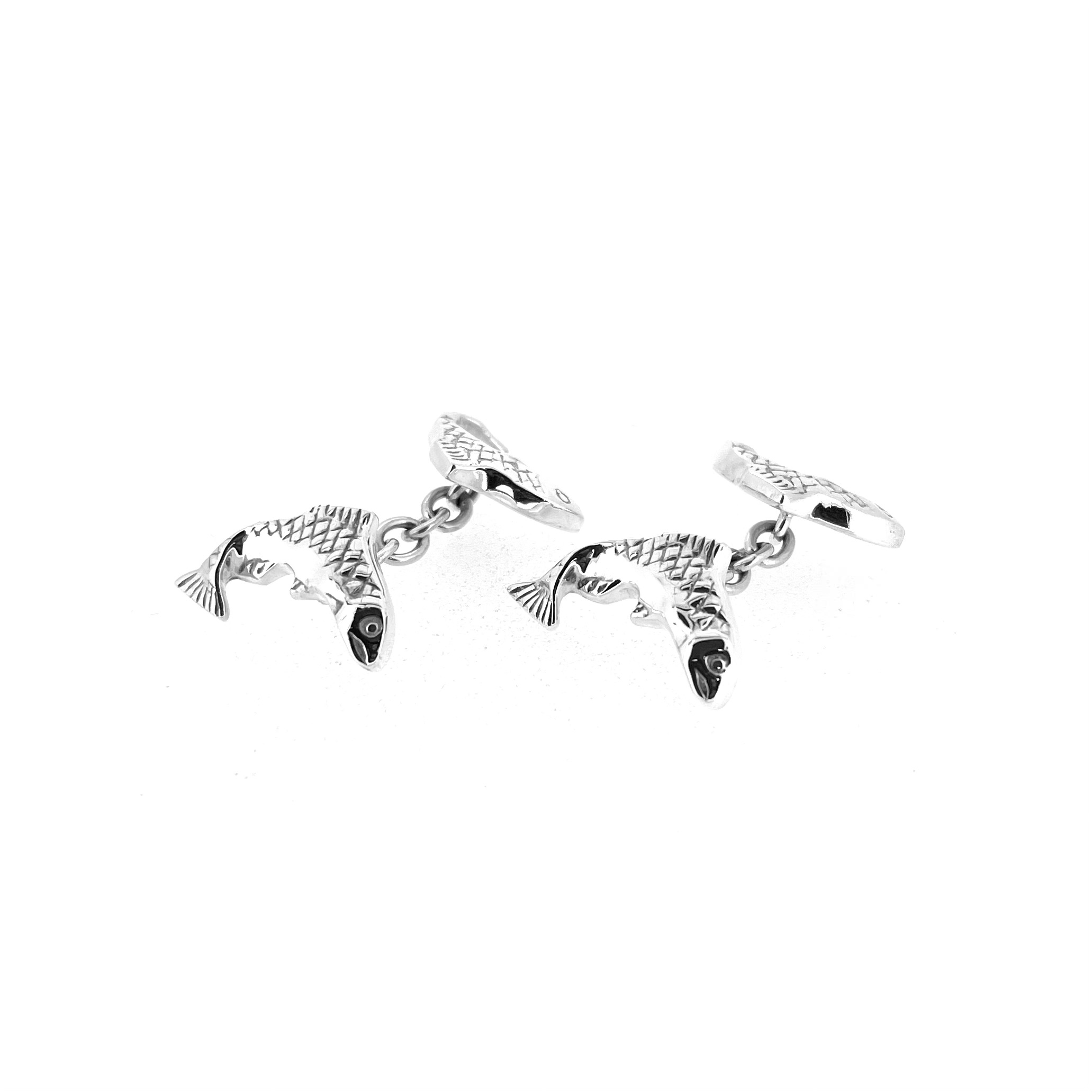 Sterling silver fish chain cufflinks by Links of London dated 1993