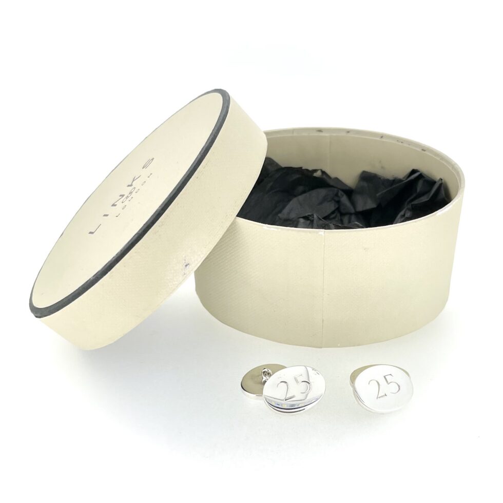 Links of London No. 25 cufflinks with vintage oval presentation box