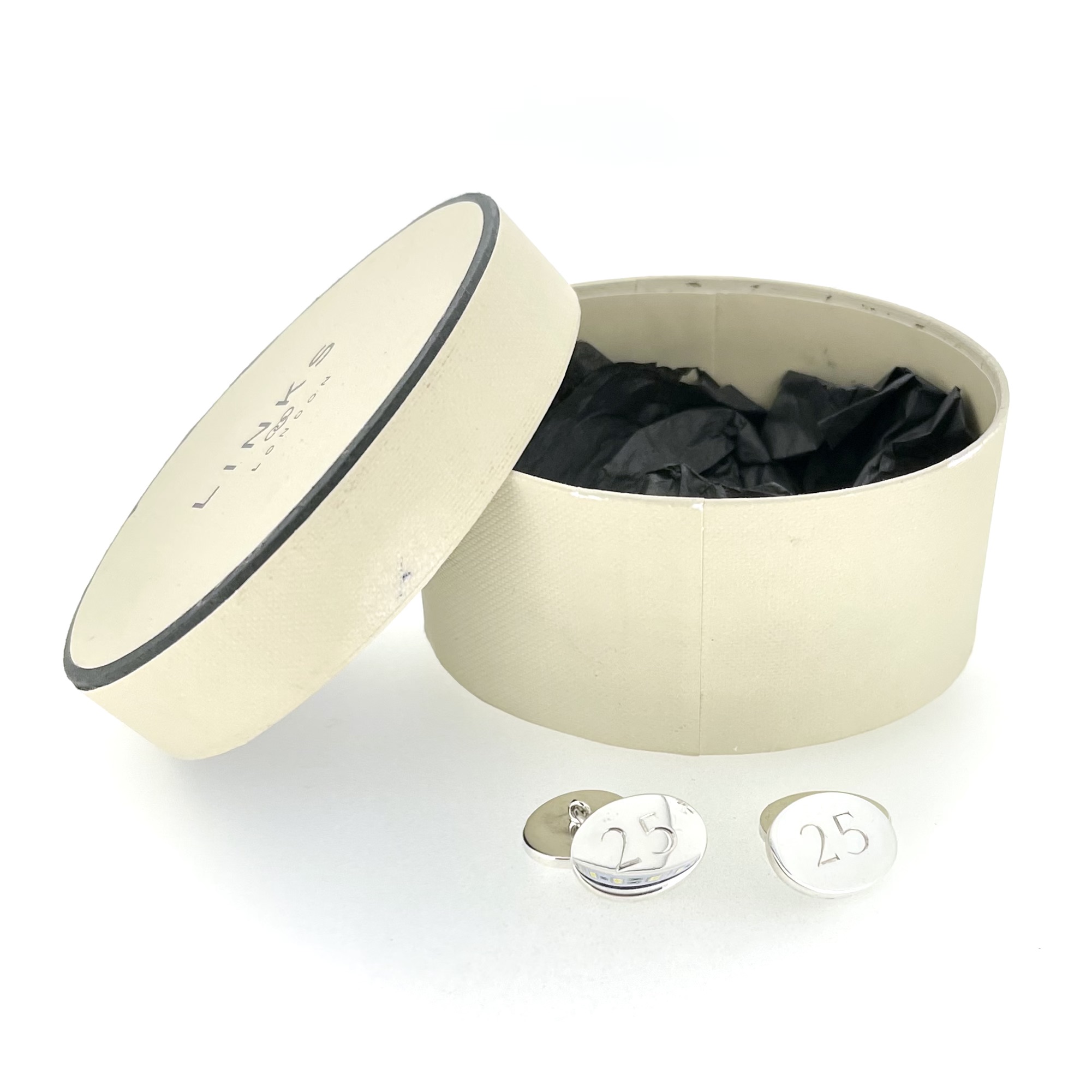 Links of London No. 25 cufflinks with vintage oval presentation box