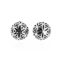 Vintage Links of London Sterling Silver Round Domed Earrings Geometric Floral Design