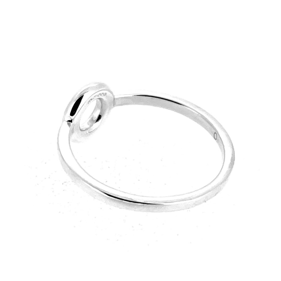 Side angle of sterling silver Sweetie Halo ring by Links of London