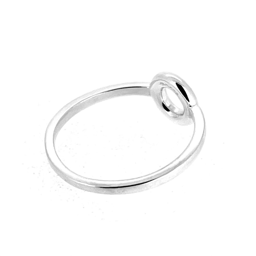 Side angle of sterling silver Sweetie Halo ring by Links of London