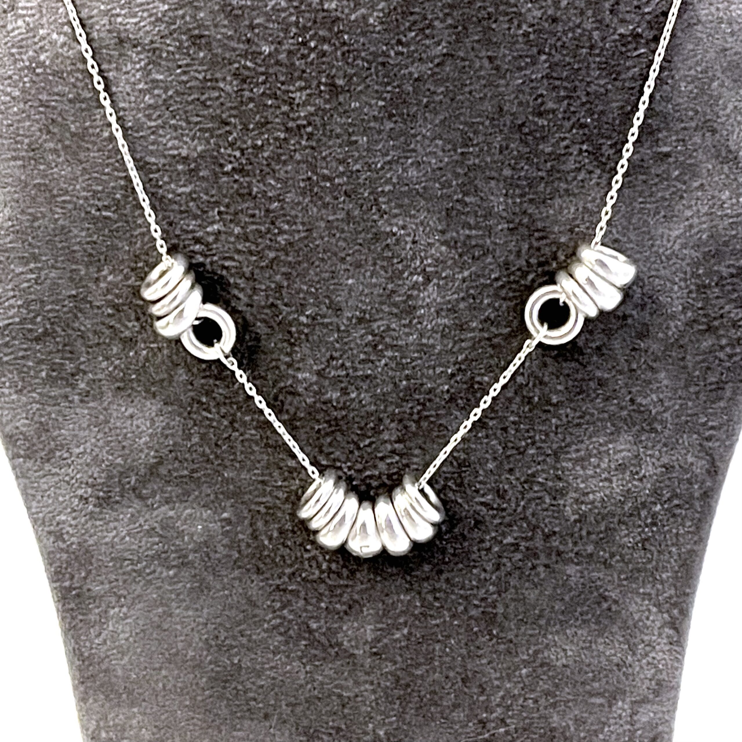 Vintage Links of London sterling silver Sweetie Links adjustable necklace front view