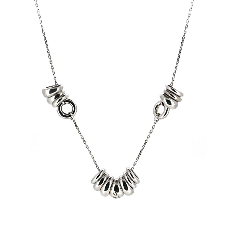 Vintage sterling silver necklace with Sweetie links and branded central oval link