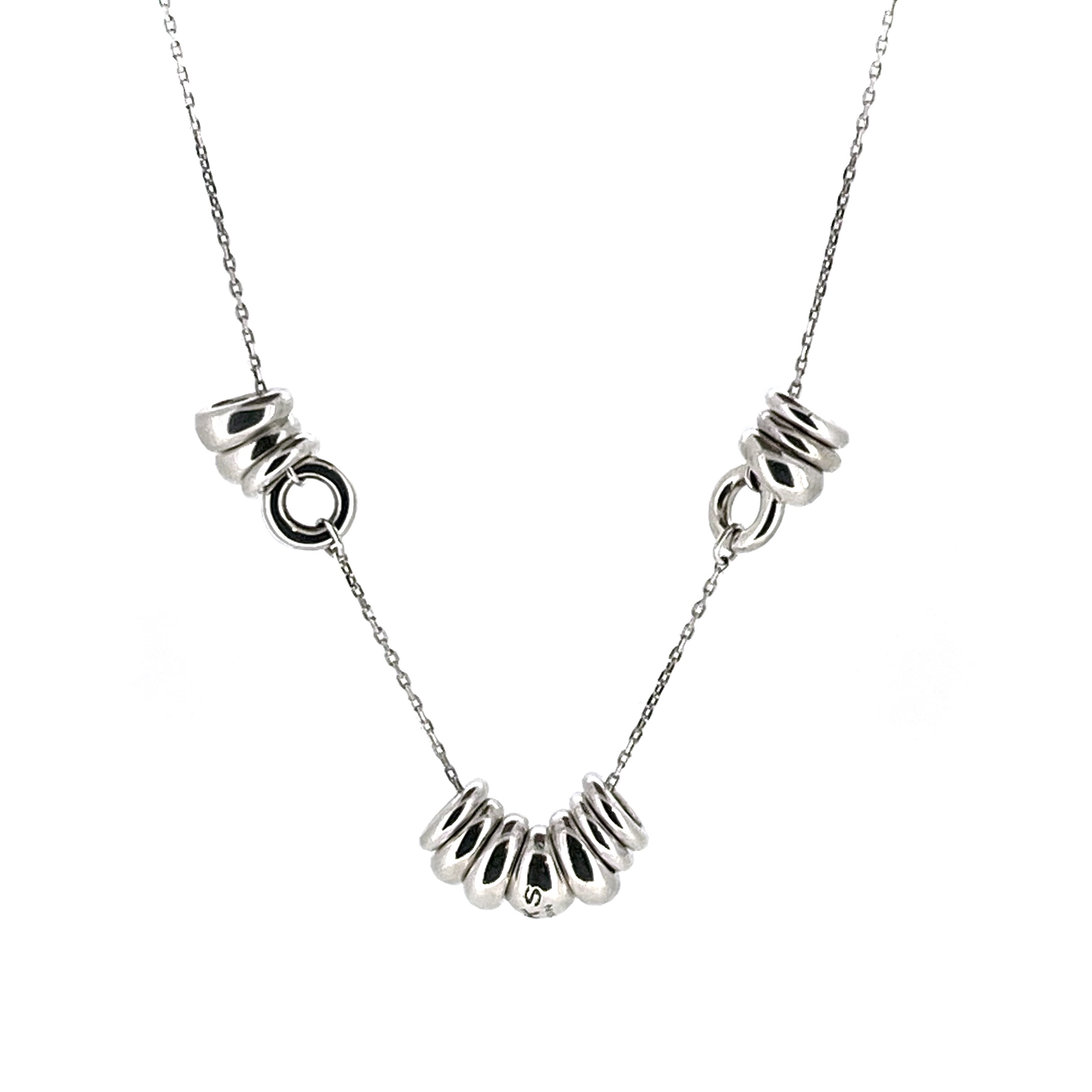 Vintage sterling silver necklace with Sweetie links and branded central oval link