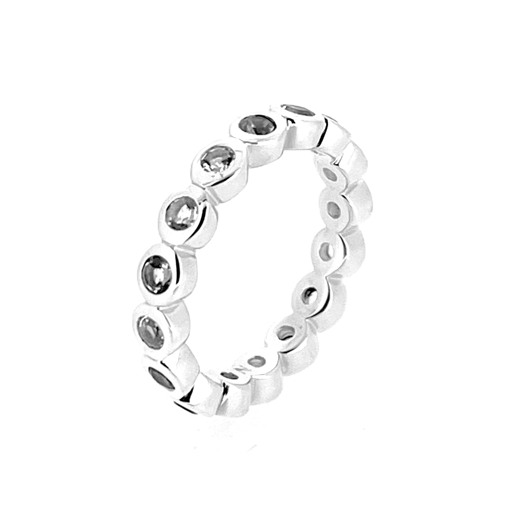 Front view of vintage Links of London white topaz ring