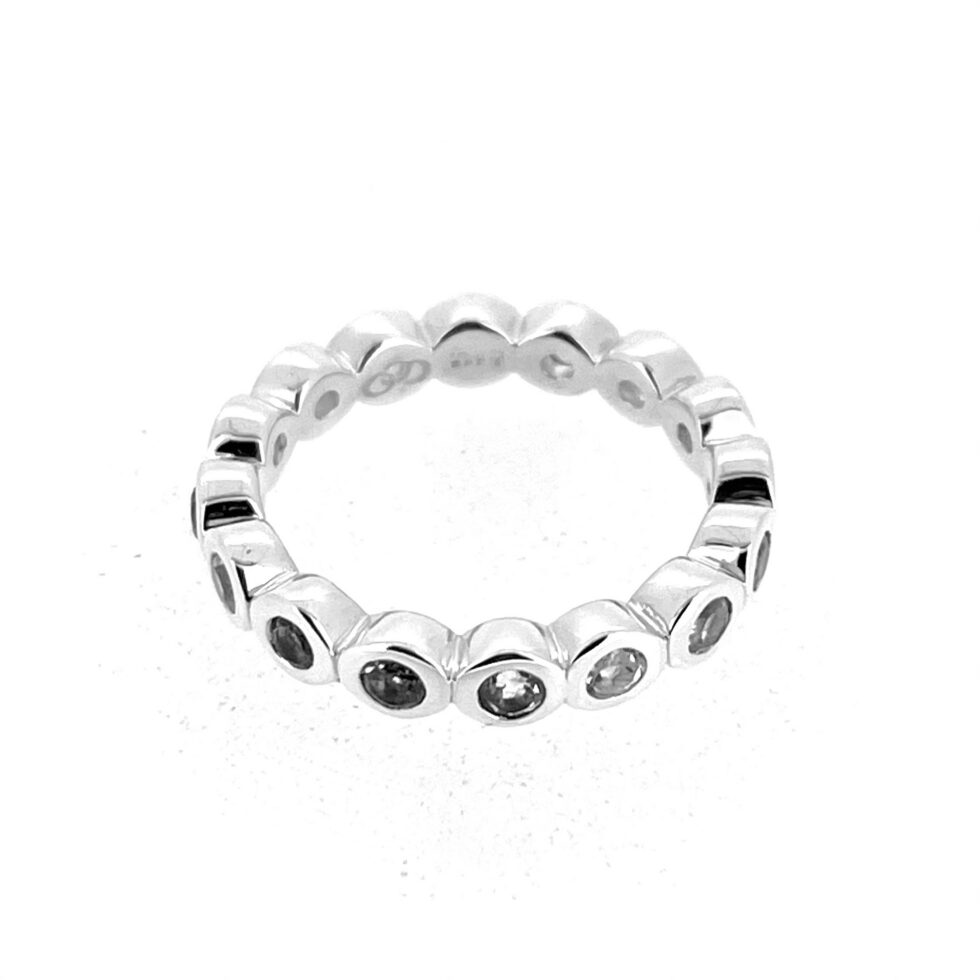 Full eternity style ring by Links of London with bezel-set white topaz