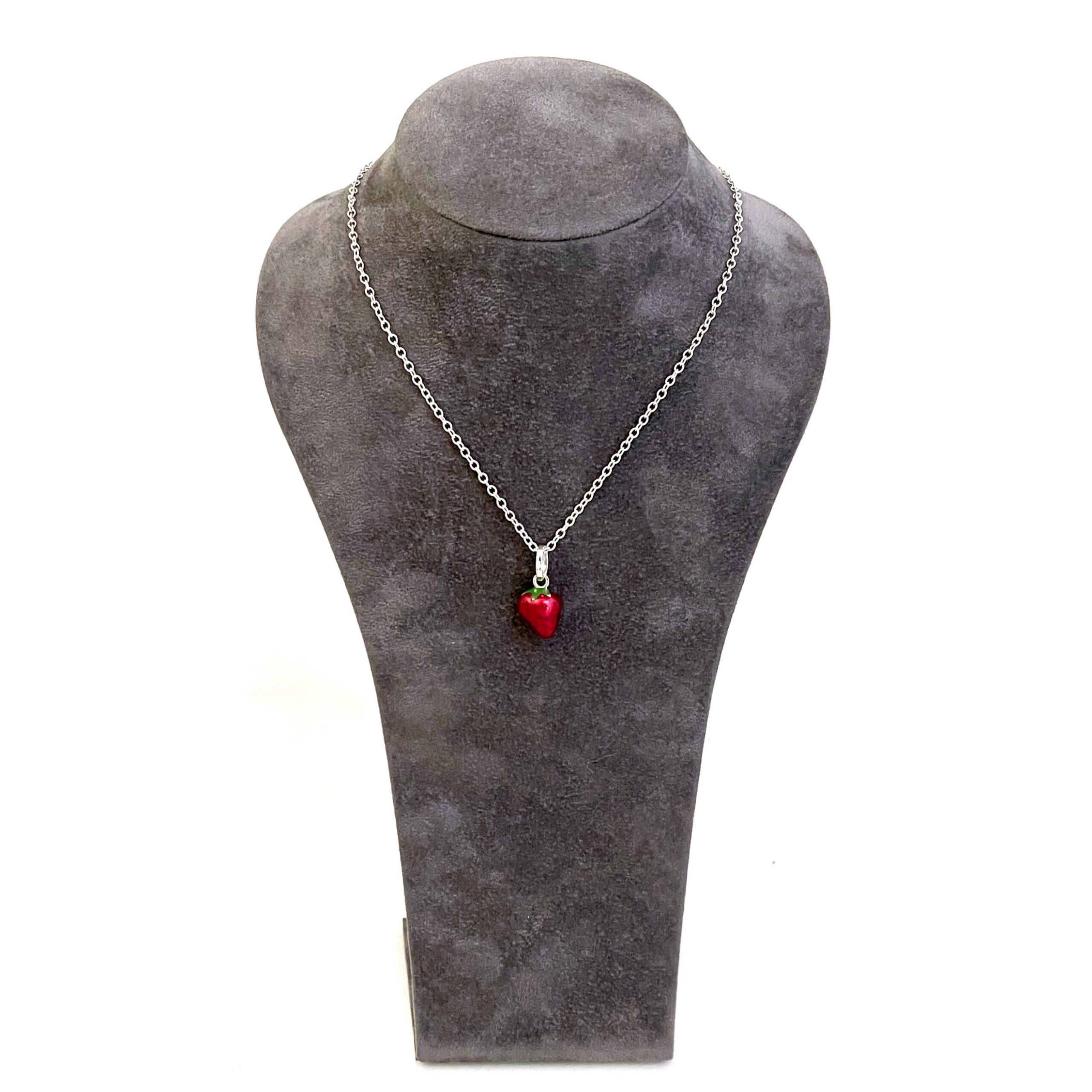 Links of London strawberry charm necklace on sterling silver chain