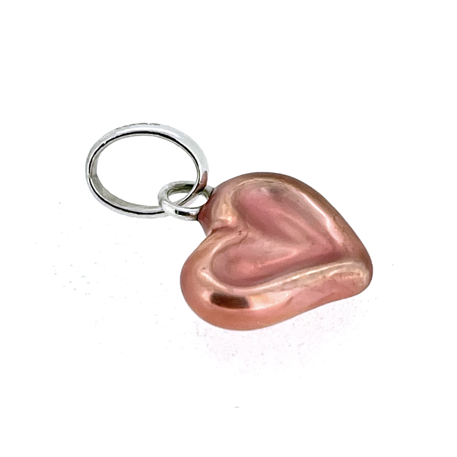 Links of London thumbprint heart charm red enamel front view