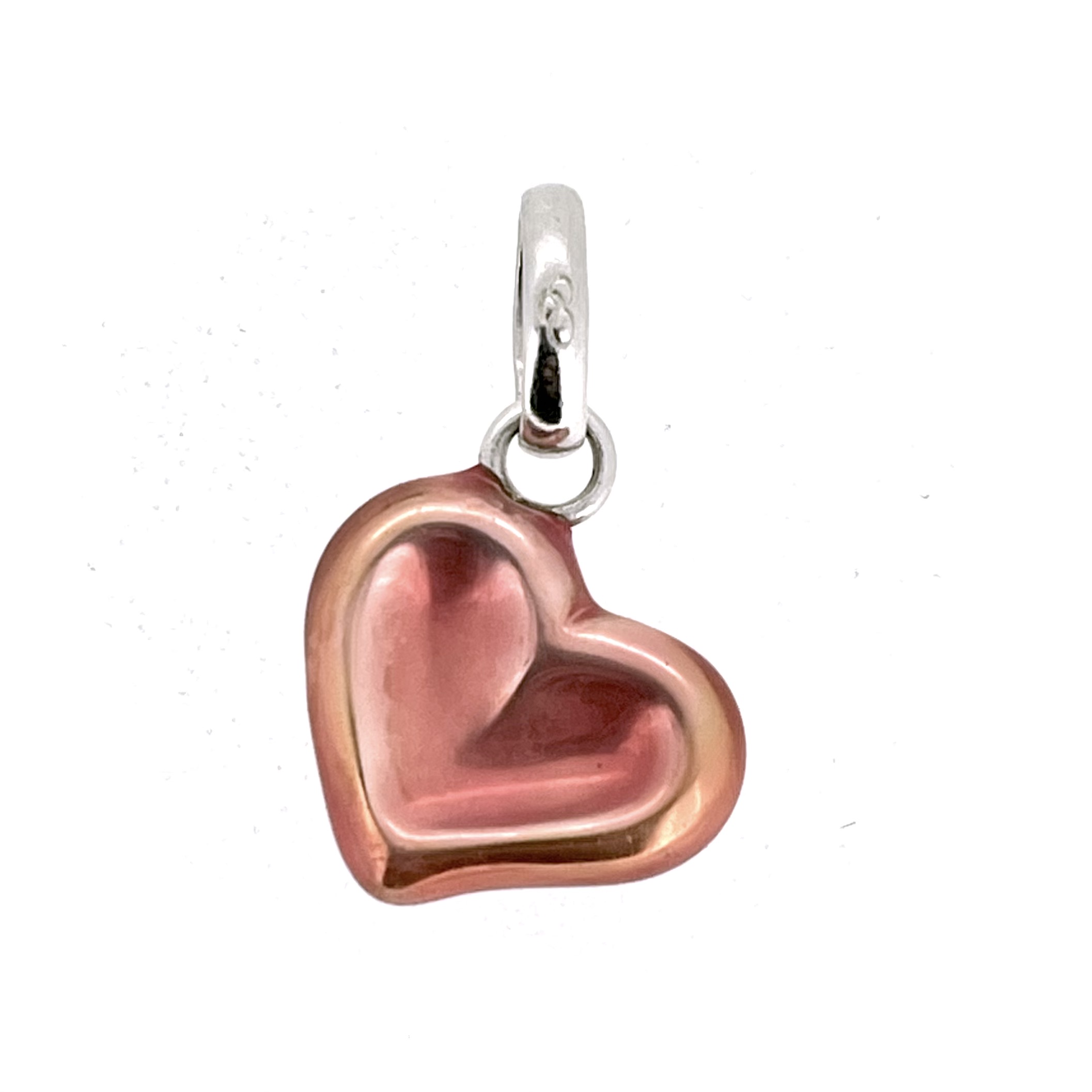Thumbprint heart charm side profile enamel finish