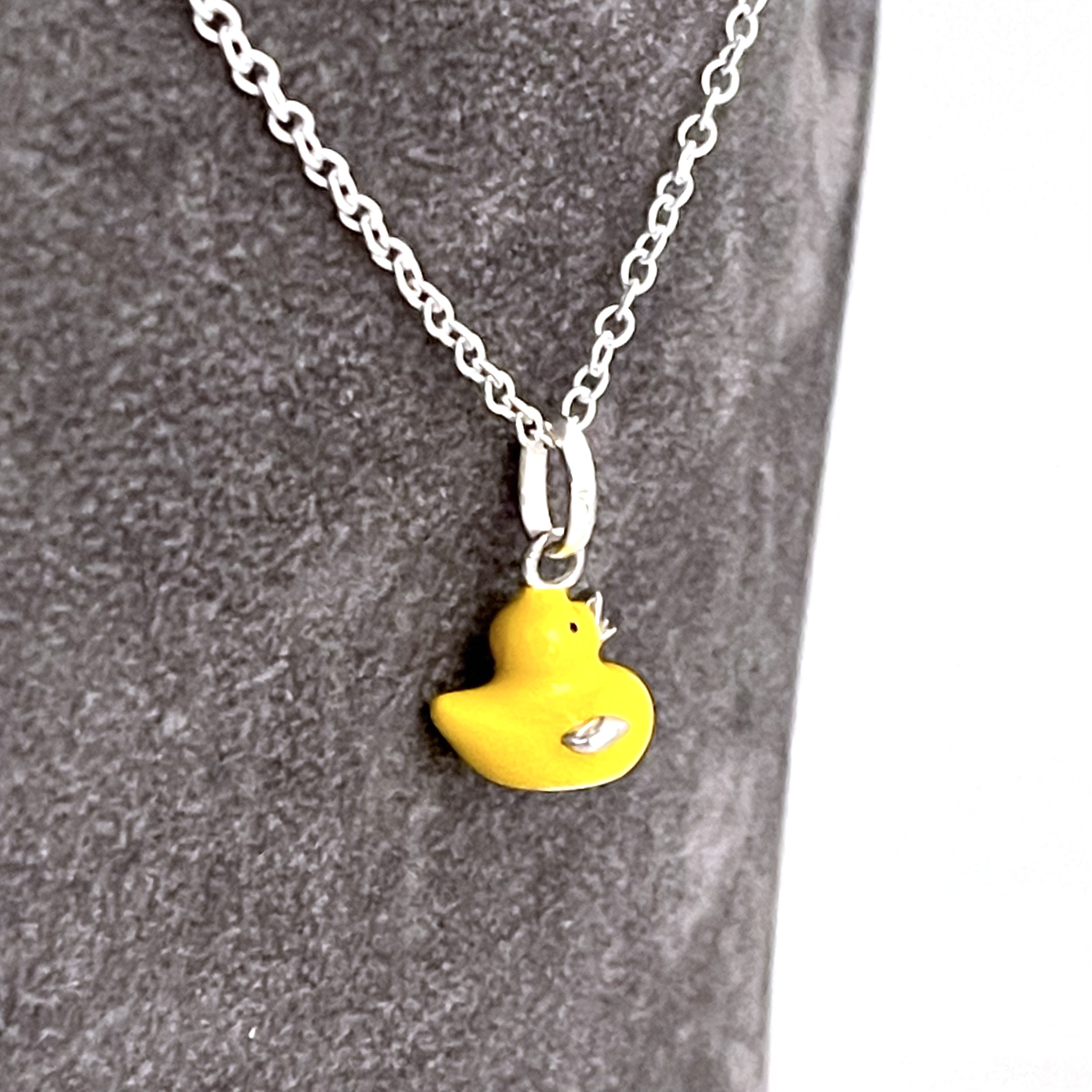 Yellow Rubber Ducky charm presented as a finished Links of London necklace