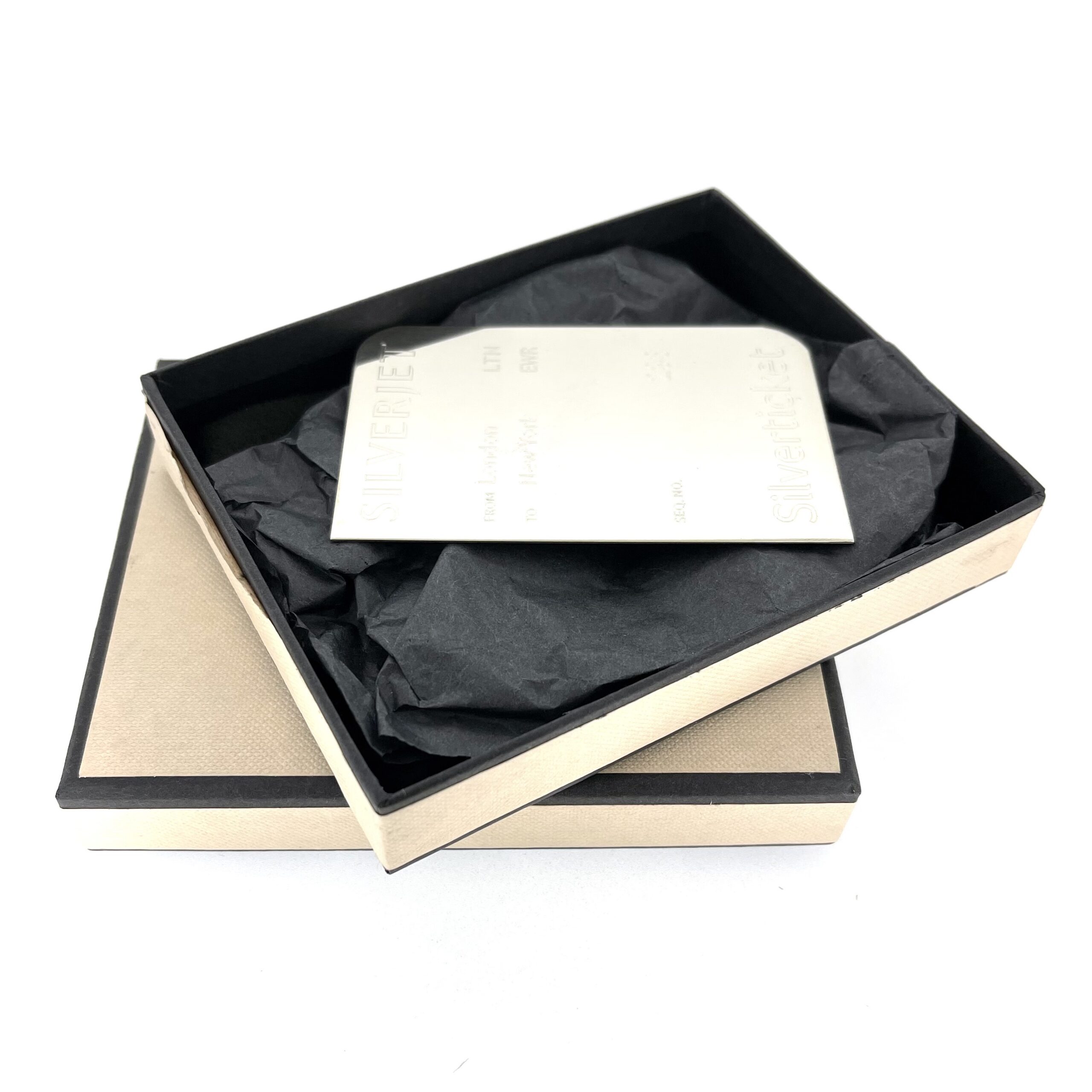 Vintage Silverjet Silverticket Silver-Plated Presentation Ticket Stub